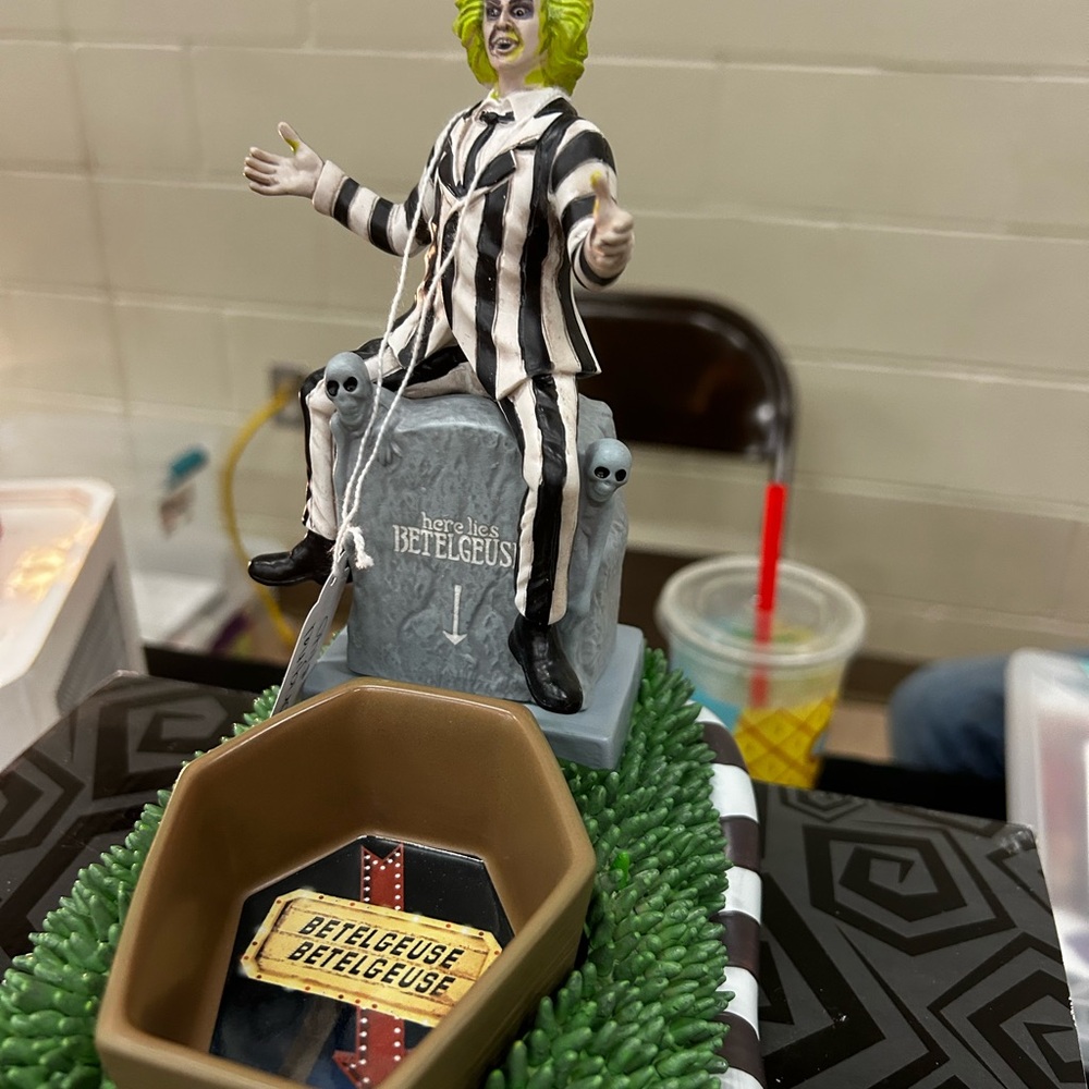 Scentsy Beetlejuice Warmer with Black and White Stripes- Brand New